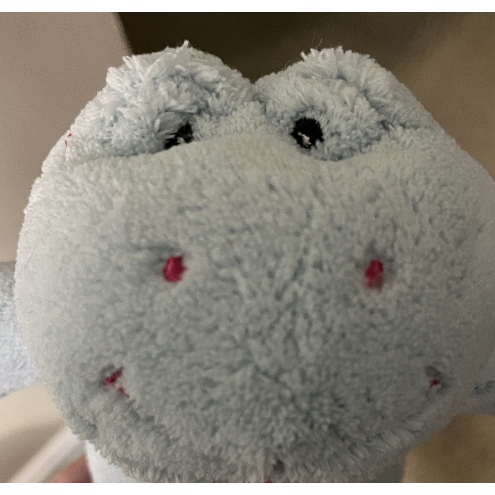 Sugar Loaf Light Blue Frog Plush With Pink Bow Stuffed Animal Lovey Toy - Picture 2 of 10